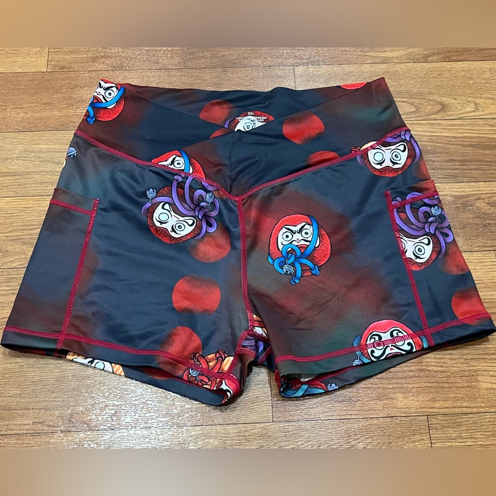 Iron Yokai Daruma V Cut Athletic Shorts Womens Size 2XL IRONYAKAI